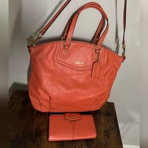 Coach Ashley Leather Bag and Wallet